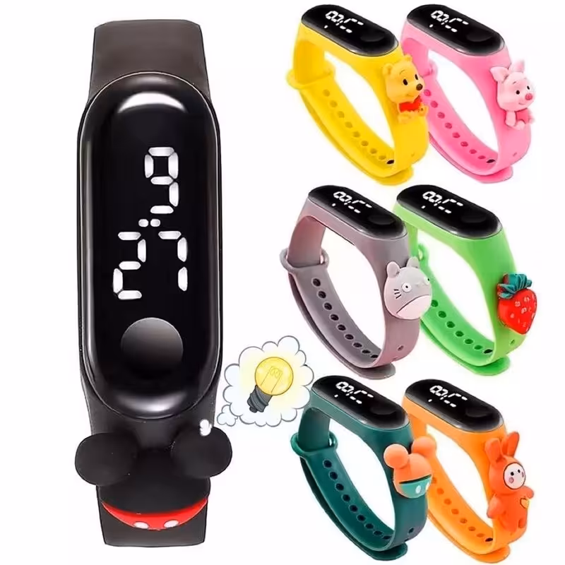 ساعت مچی دیجیتالی ضدآب سیلیکونی نشکن LED لمسی دخترانه و پسرانه ال ای دی دیجیتال کودک