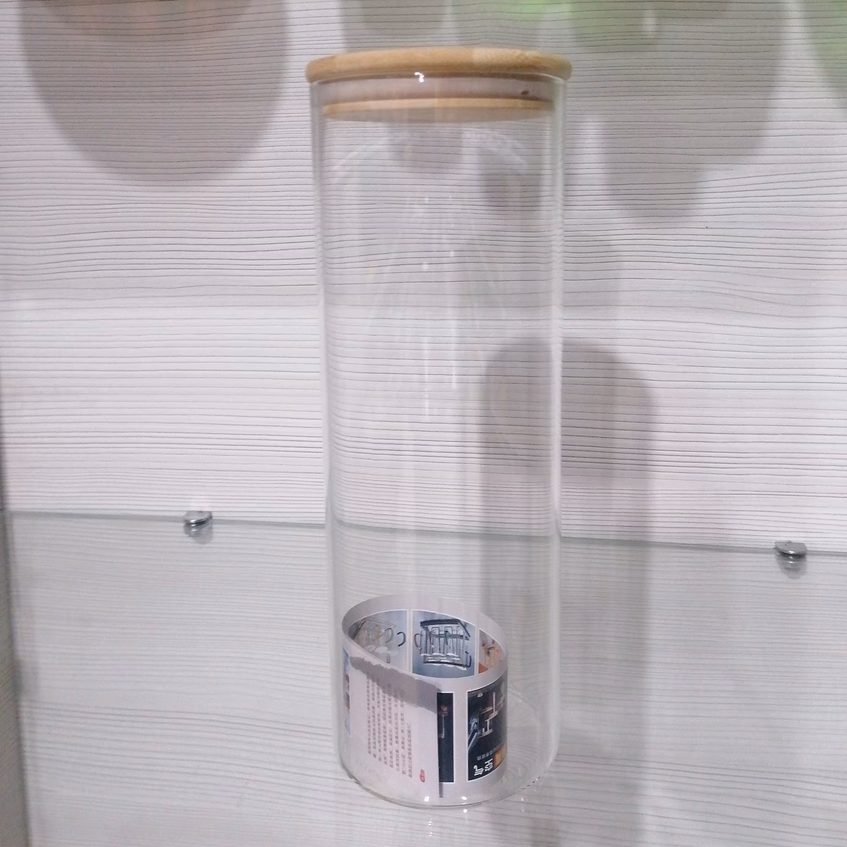 بانکه پیرکس گرد درب چوب بامبو سایز یک 