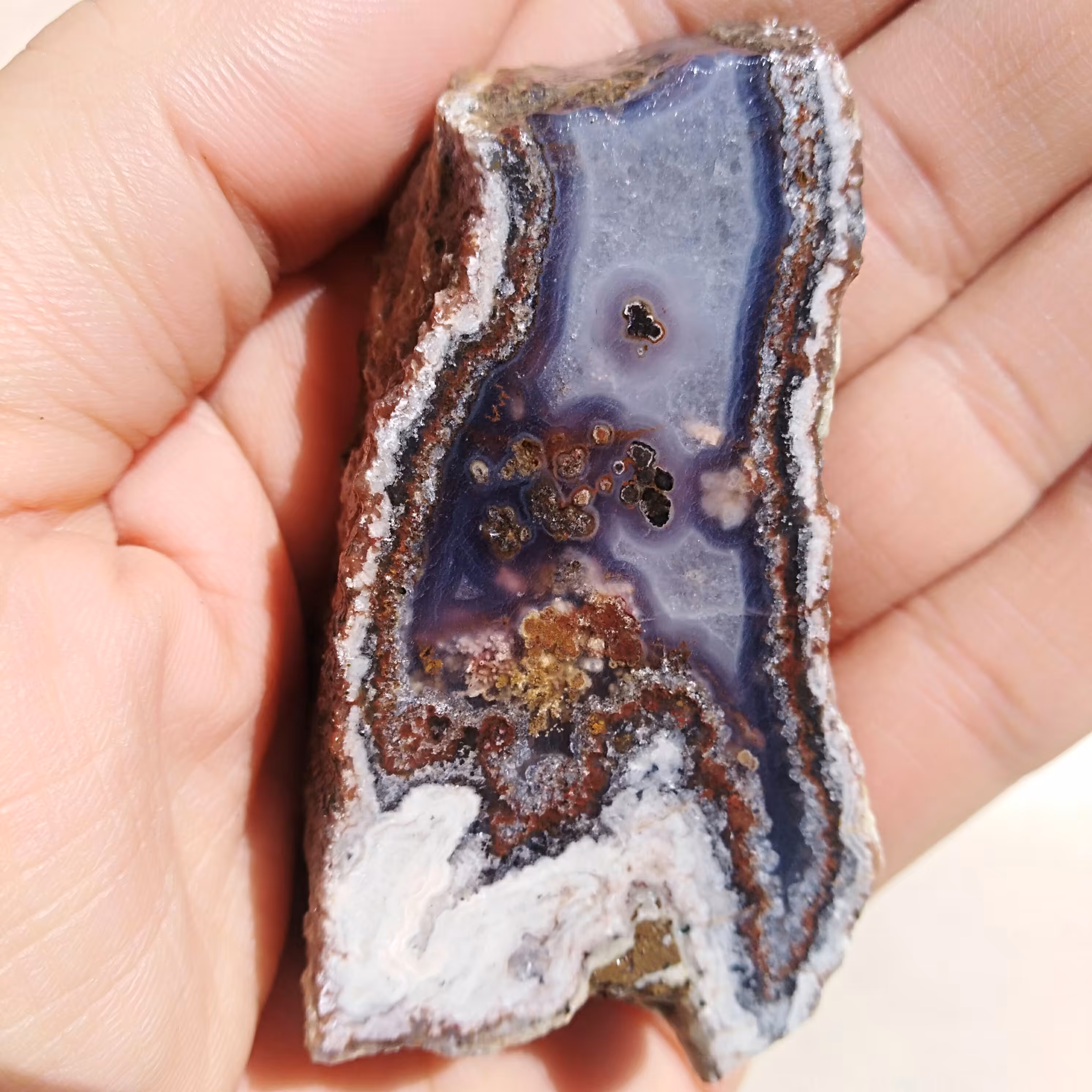 اسلایس راف عقیق منظره و شجر 7رنگ محشر کاملا طبیعی