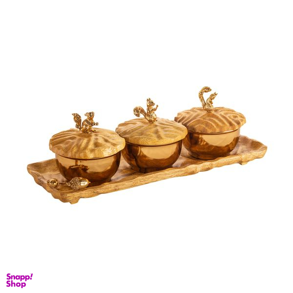 قندان گلد کیش مدل اسکیو کد GK829706 بسته 3 عددی