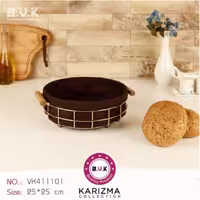 سبد پارچه ای گرد بزرگ طلایی  411101 کاریزما بی وی کی 