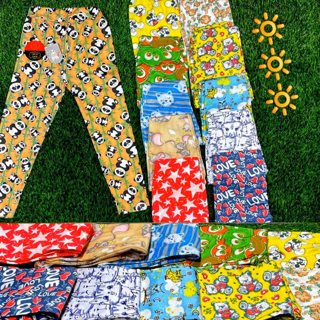 شلوار دخترانه طرح تمام چاپ در بیست طرح(پک 6 عددی)