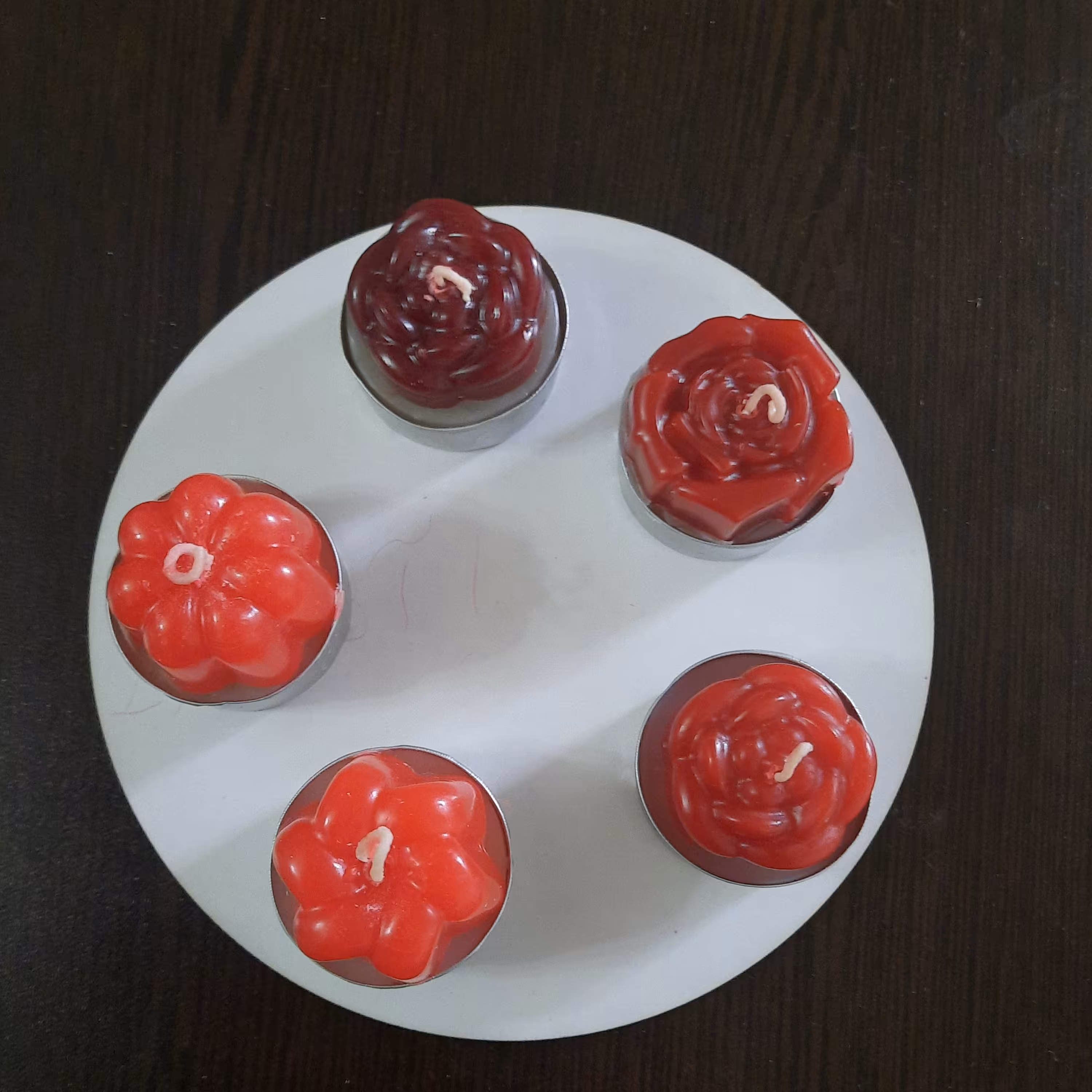  شمع وارمری گل  ست 5تایی