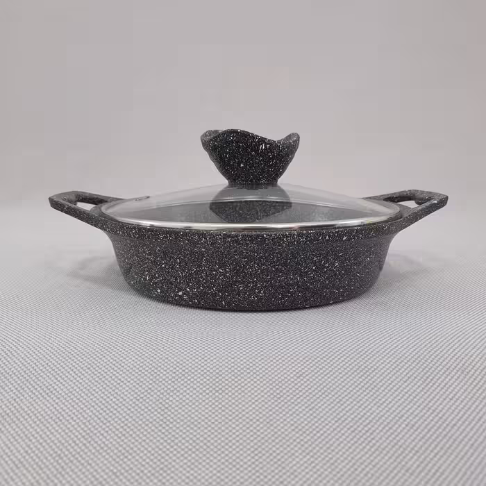 تابه دو دسته گرانیتی سایز 20 پیلو مشکی PILAU طرح لایف 