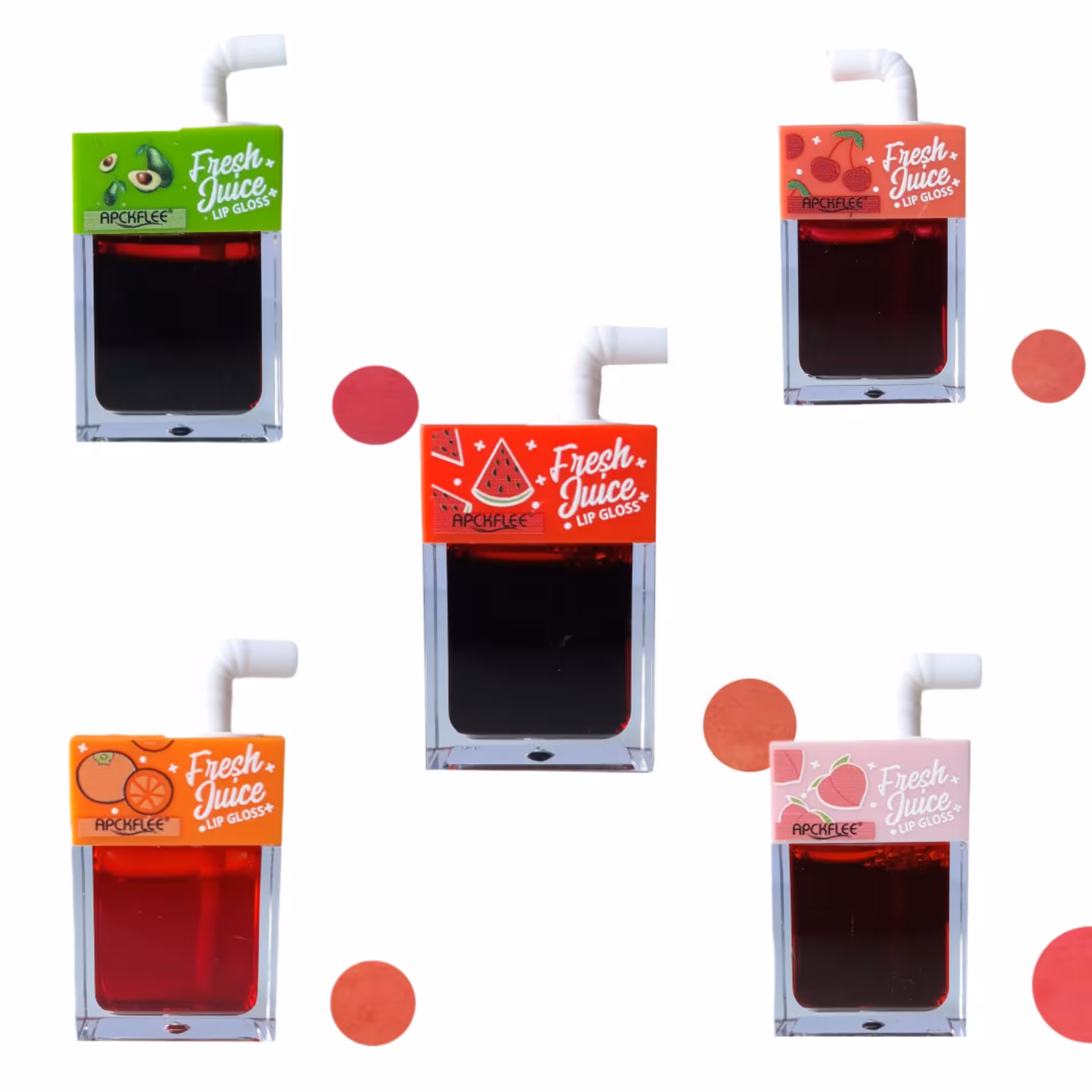 تینت لب فانتزی مدل ساندیسی 5 رنگ متفاوت پک 5 تایی