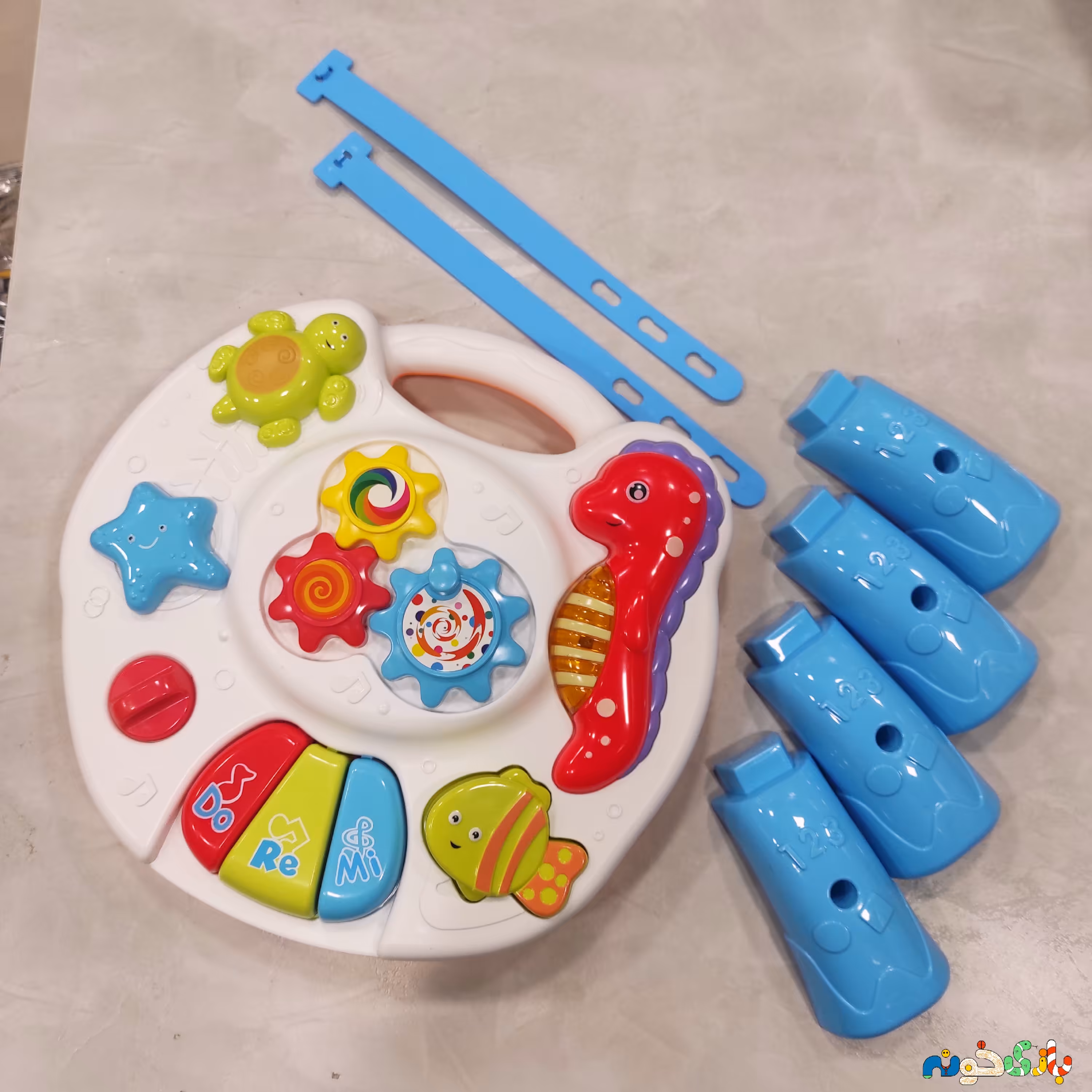اسباب بازی میز موزیکال آموزشی پایه دار و چراغدار مخصوص نوزاد و کودک وارداتی 