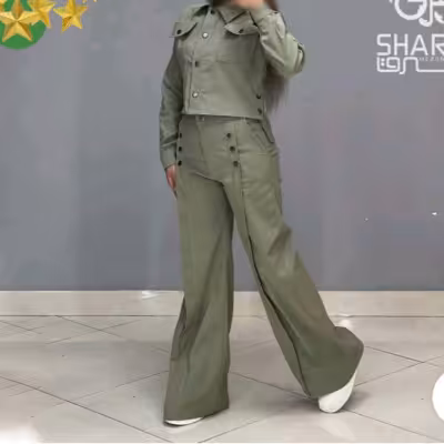 ست کت شلوار مهیا کتان کش