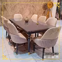 میز ناهارخوری 4 نفره جدید طرح پاشا با پایه قاب فلز  