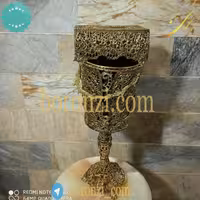 سطل و جا دستمال برنزی طرح جدید رومیزی پایه دار
