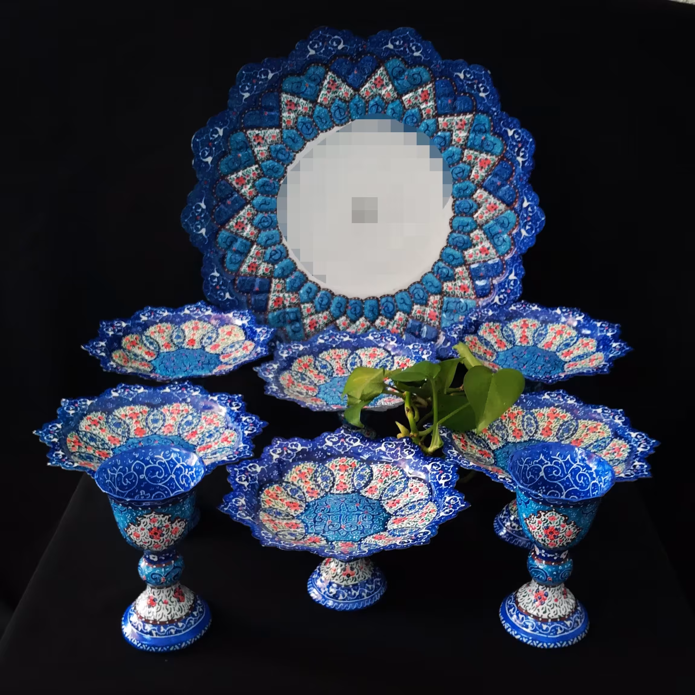 مجموعه لوازم هفت سین پایه دارمیناکاری