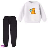 ست سویشرت و شلوار بچگانه مدل گارفیلد کد 3 رنگ سفید