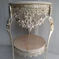 میز  خاطره دوطبقه 50 سانت آبکاری نقره (ارسال با باربری به صورت پس کرایه)