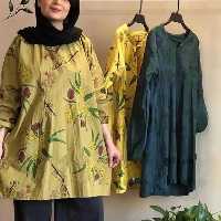 حراج تونیک سنتی جنس الیاف فری سایز تا 50 در 4 طرح قد کار 78 فقط سبز روشن موجود