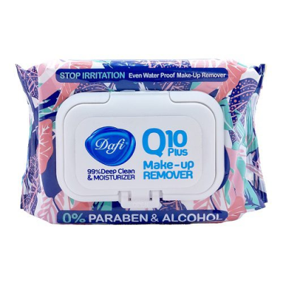 دستمال مرطوب پاک کننده آرایش دافی مدل Q10 (طرح گل 3) 50 عددی