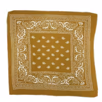 باندانا یا دستمال سر نخی مدل بته جقه اصلی خردلی