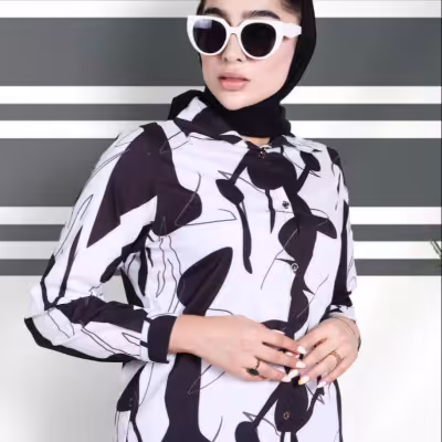 شومیز تک طرح دار سوپر سافت وارداتی کد 40350