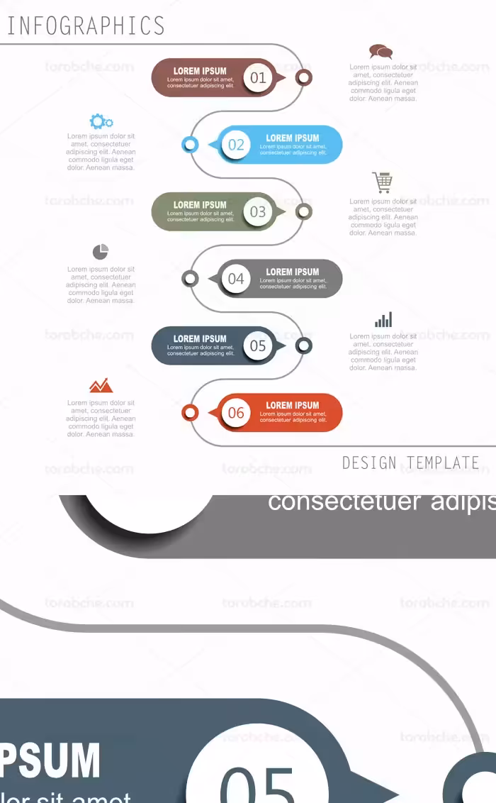 وکتور طرح المان اینفوگرافیک مارپیچ - گرافیک با طعم تربچه