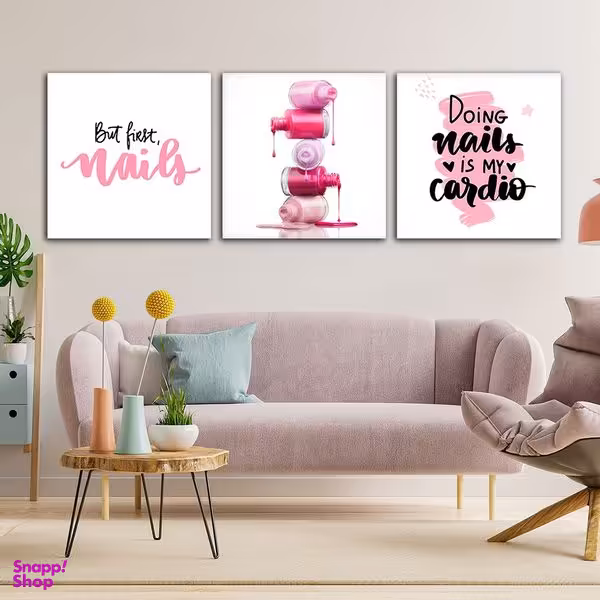 تابلو شاسی بکلیت طرح آرایشی کاشت ناخن و لاک مدل SH-921 مجموعه 3 عددی