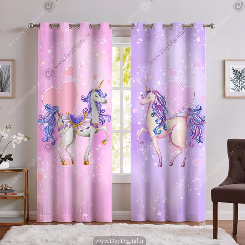 پرده اسب تکشاخ برای اتاق دختر PK-6623