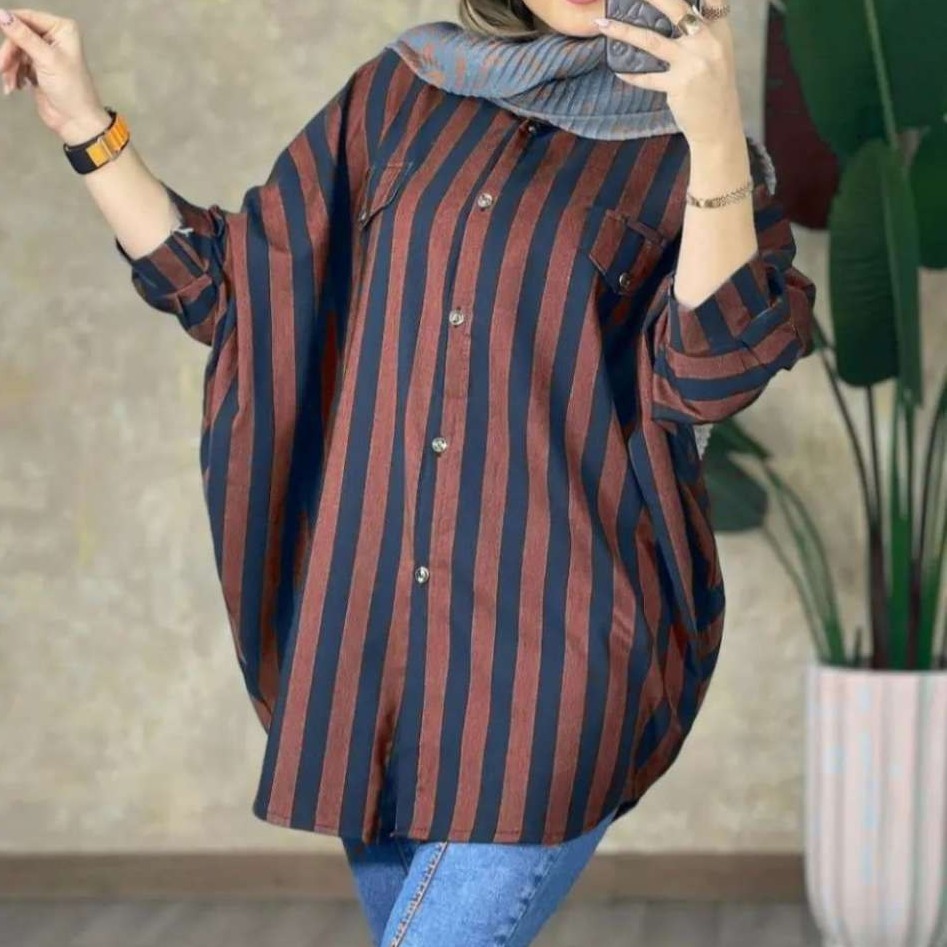 پانچ زنانه راه راه جنس کتان کش درجه یک فری سایز 38 تا 50