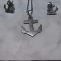 نیمست استیل نقره ای طرح لنگر