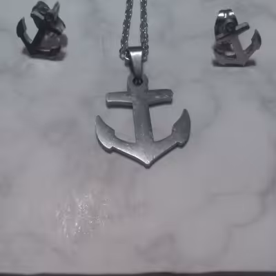 نیمست استیل نقره ای طرح لنگر