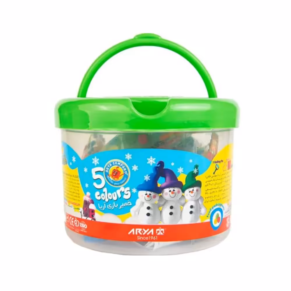 خمیر بازی سطلی 5 رنگ آریا