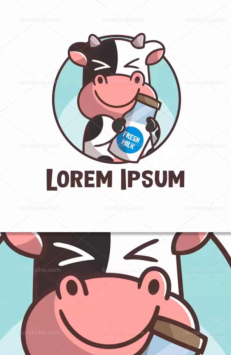 وکتور لوگو لبنیاتی با کیفیت | گرافیک با طعم تربچه