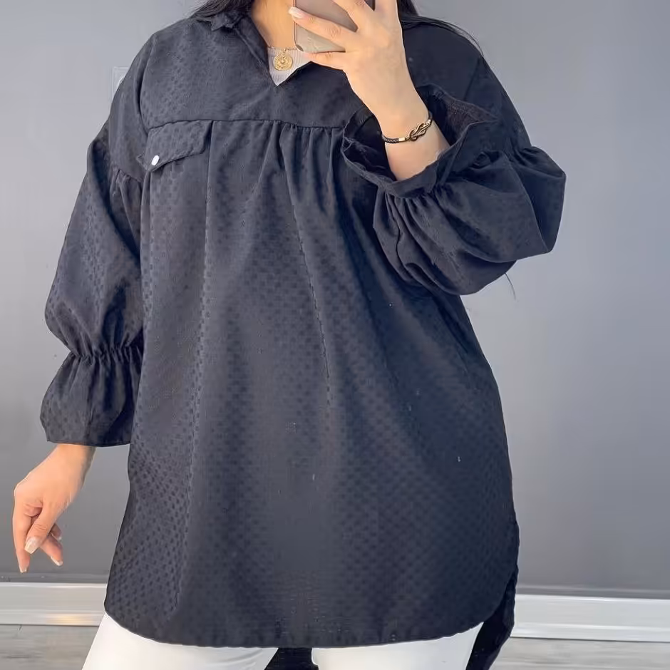 شومیز محرمی زنانه . شومیز مشکی . شومیز مانتویی مشکی