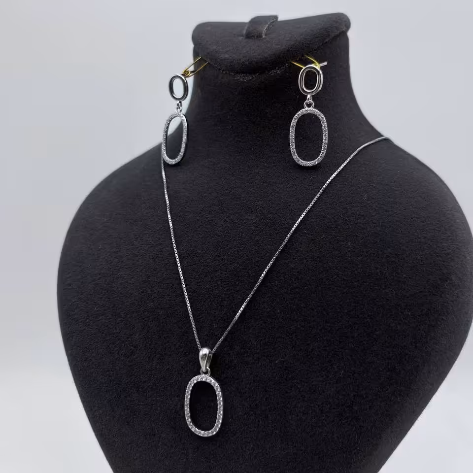 نیم ست نقره مدل مینیمال ایتالیایی