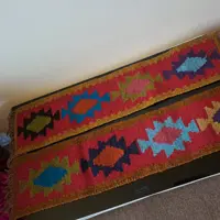 پرده سنتی دستبافت کتیبه گلیمی پشمی