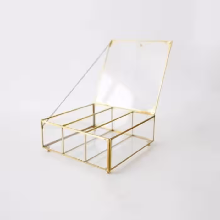 جای تی بگ شیشه ای سه قسمتی