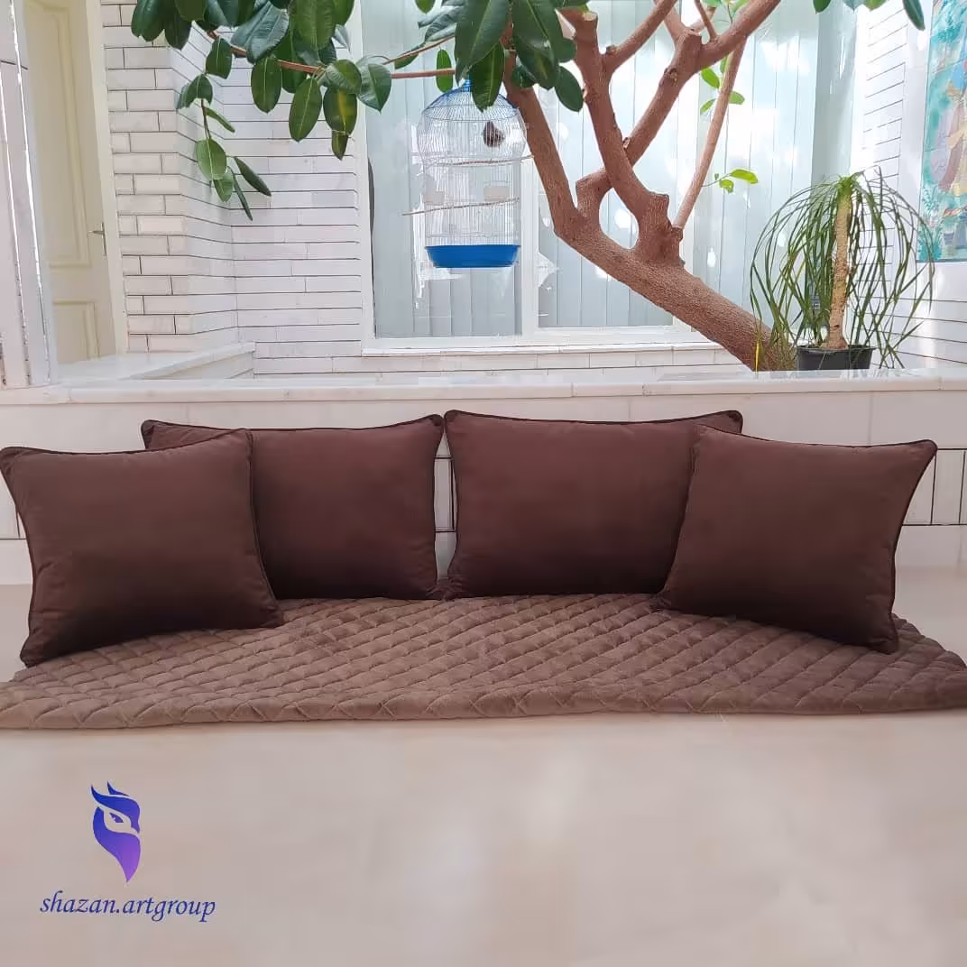 پشتی سنتی دورو مخمل و دورنگ 4 تایی بصورت کاور تنها، همراه با کاور الیاف(آستر  قرارگیری الیاف)