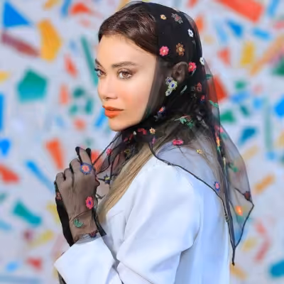 روسری مینی اسکارف بابونه رنگی 7041