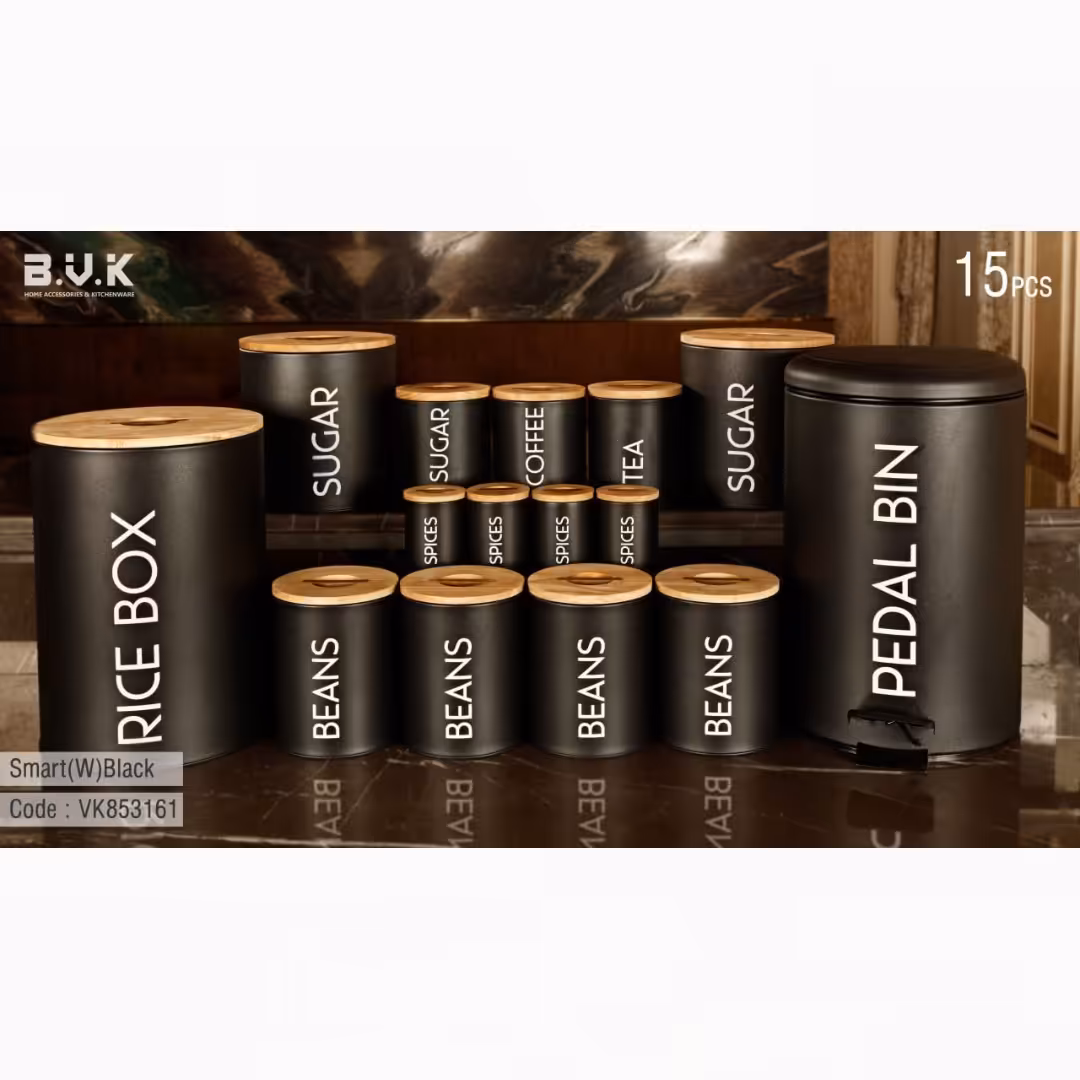 سرویس آشپزخانه BVK درب چوبی 15 پارچه، طرح Smart در رنگ های متنوع