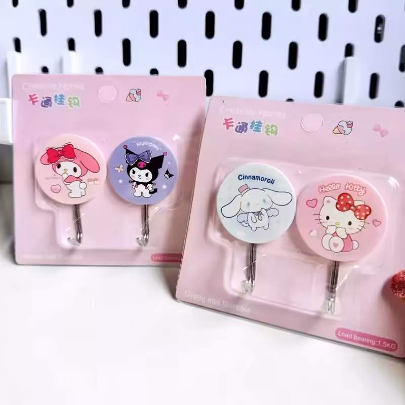 آویز دیواری طرح کرومی ملودی کیتی سینامورول برای کلید یا حوله فانتزی کیوت استند حوله