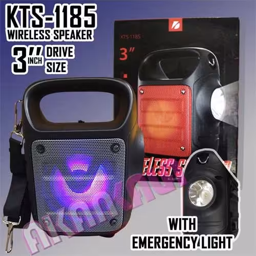 اسپیکر بلوتوثی قابل حمل KTS-1185 مجهز به چراغ LED قوی