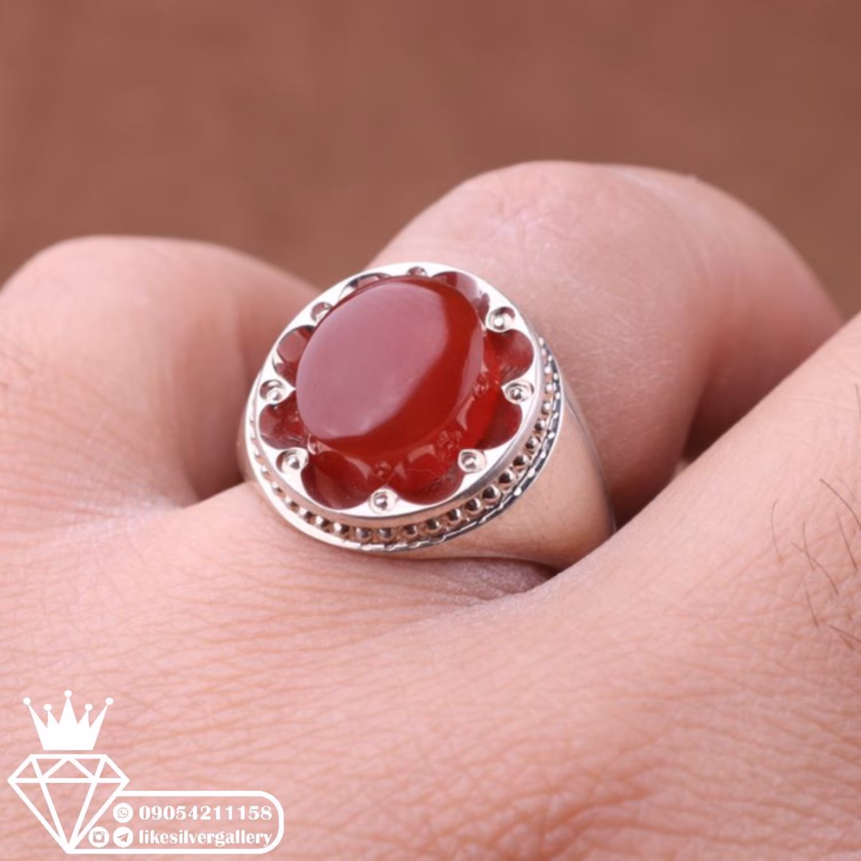 انگشتر عقیق یمن اصل وزن 18.13 گرم ارسال رایگان 