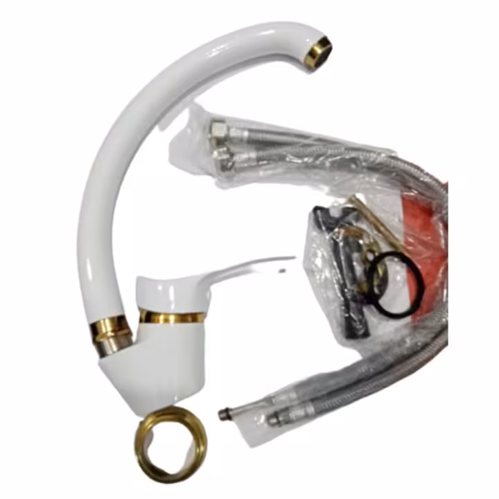 شیر اهرمی ظرفشویی سفید طلایی کاتریج 40