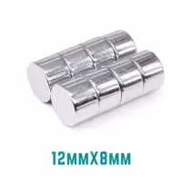 آهنربا نئودیمیوم سایز 12x8mm میلیمتر  سوپر مگنت دیسک بسته 8 عددی