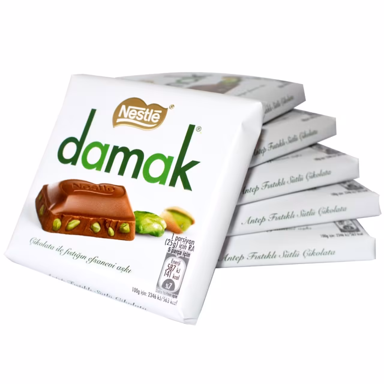شکلات داماک پسته ای 50 گرم بسته 6 عددی