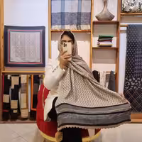 شال موهر خارجی فندی حاشیه دالبری کرمی کد 4985