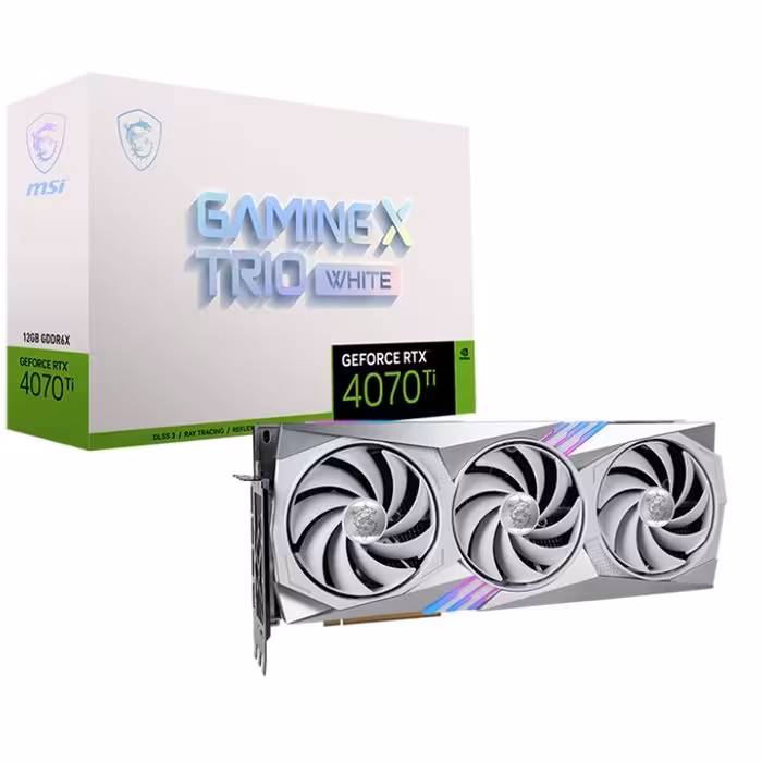 کارت گرافیک ام اس آی سفید مدل GeForce RTX 4070 Ti GAMING X TRIO WHITE