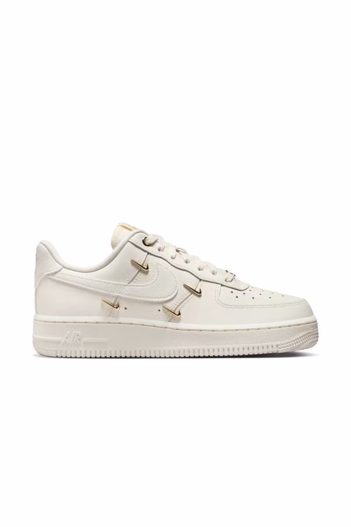 اسنیکر سفید زنانه كفش كتانى ورزشى مدل Air Force 1 07 Premium Gold Swooshes Nike