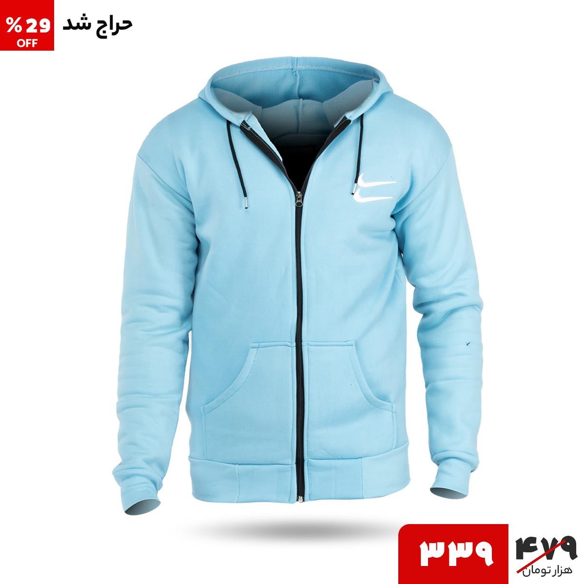 سویشرت زیپ دار Nike مردانه مدل 39899 اسپان آبی روشن