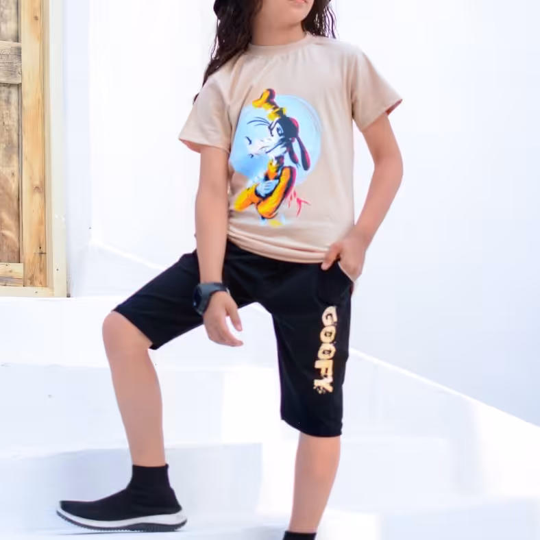 تیشرت شلوارک پسرانه طرح سگ سایز 50،55