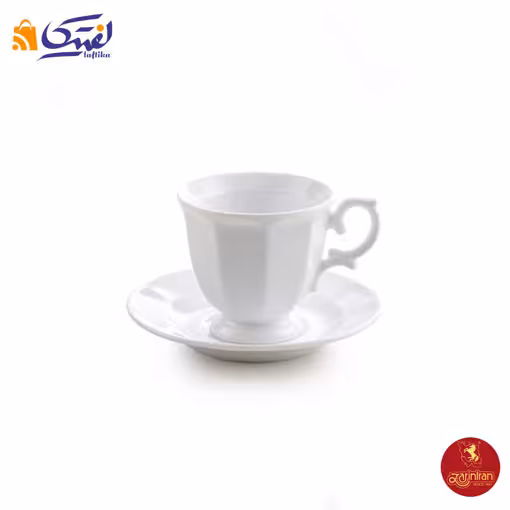 سرویس اسپرسو چینی زرین نئوکلاسیک سفید 12 پارچه