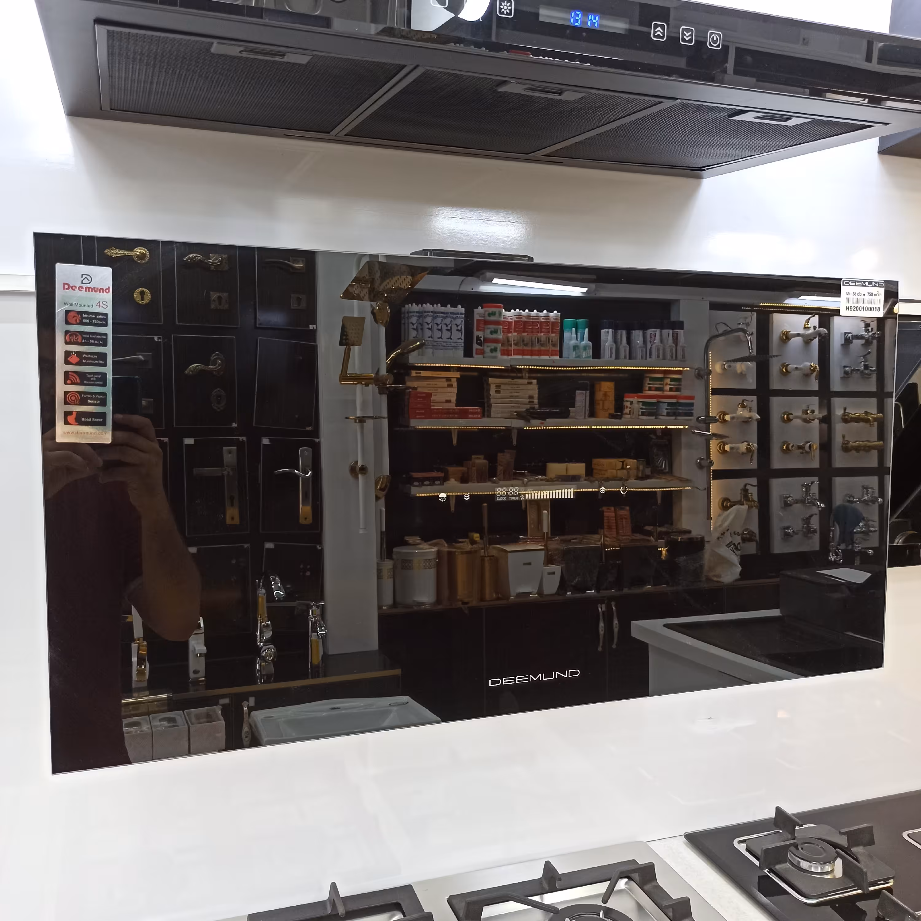 هود اشپزخانه وارداتی h200 توربو مشکی استیل(ارسال رایگان)