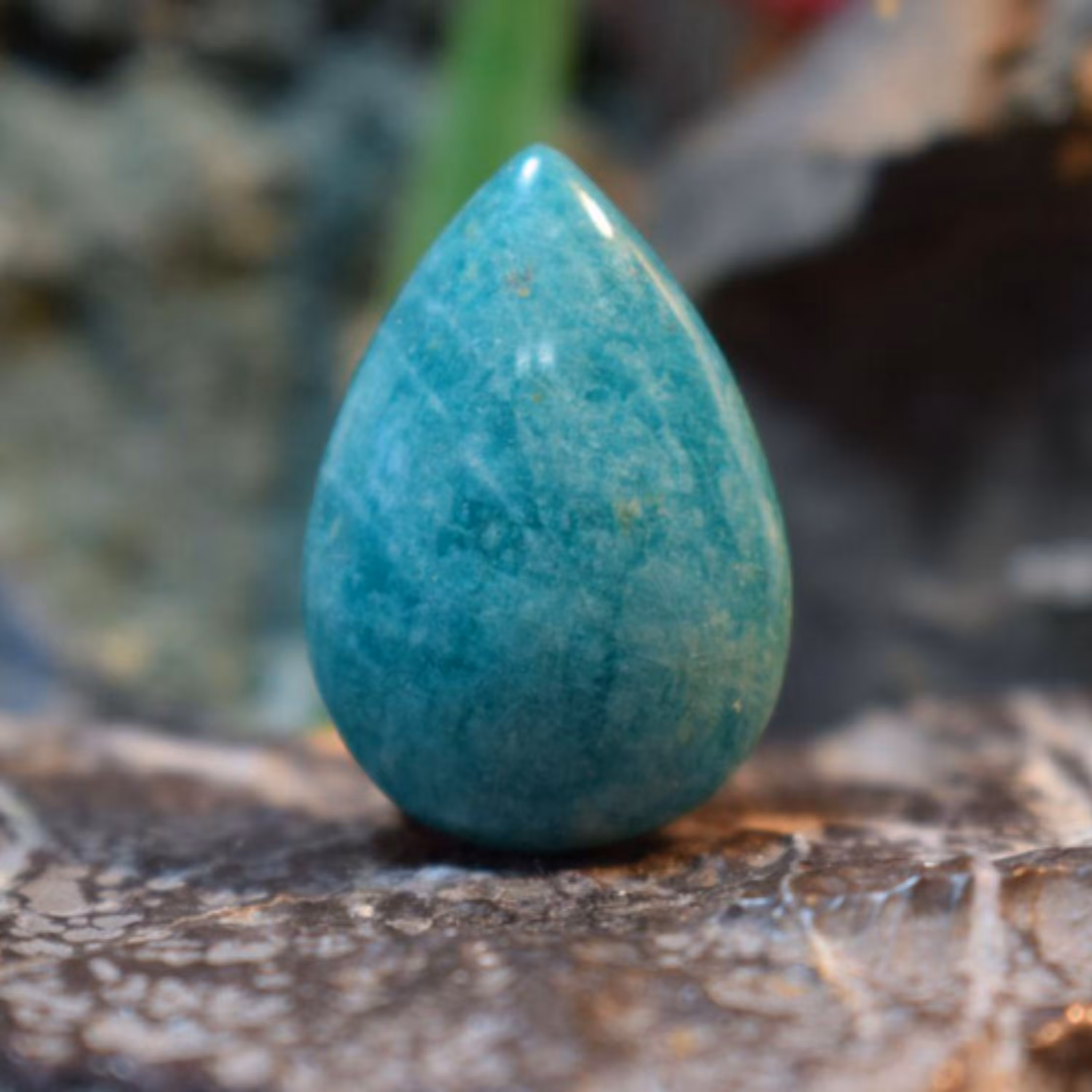 نگین آمازونیت تراش اشکی زیبا