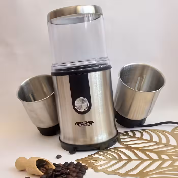 آسیاب  برقی عرشیا دومخزنه مدل 2568 استیل مخصوص قهوه و ادویه